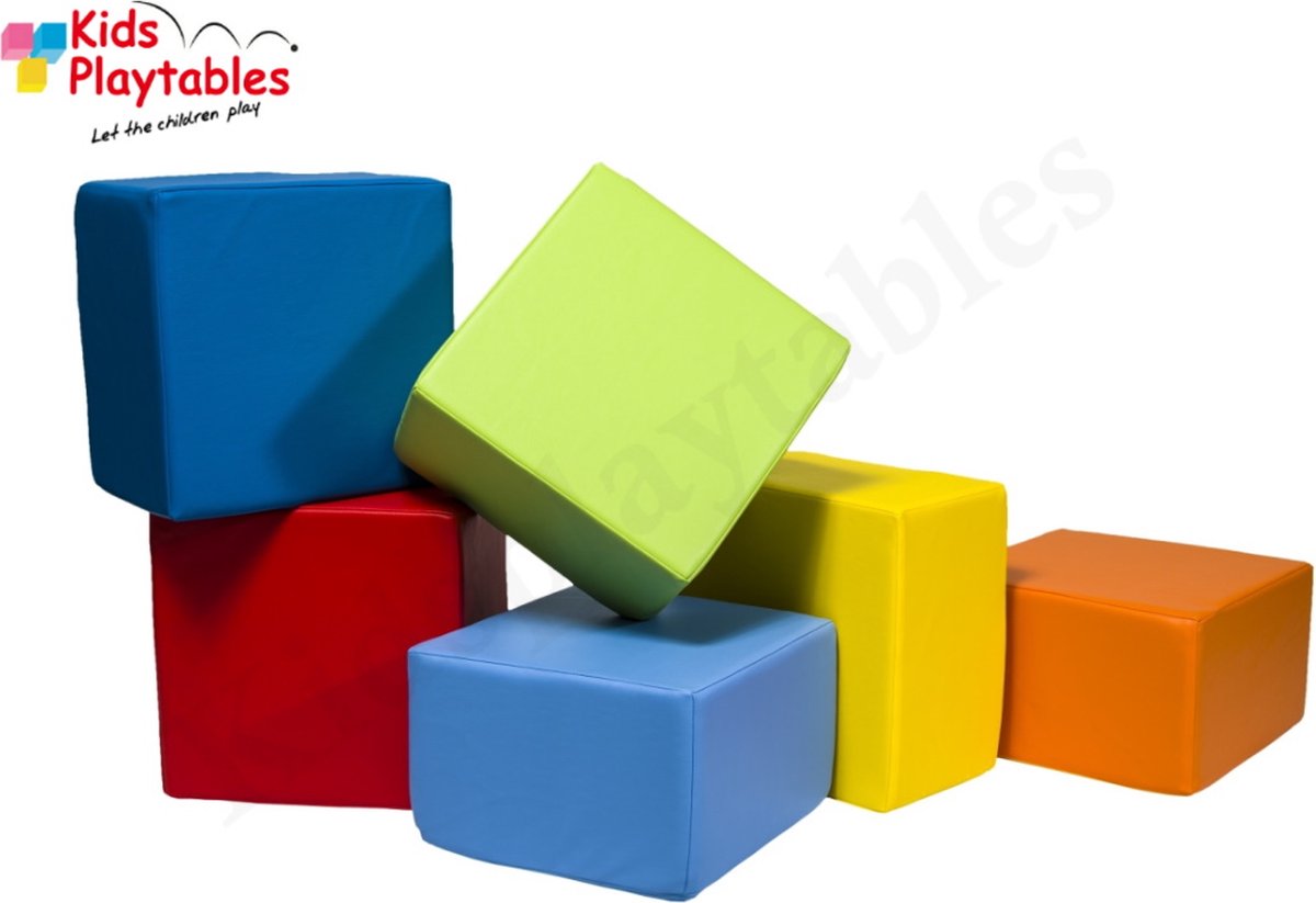 Soft Play Foam Blokken set 6 stuks multicolor | speelblokken | baby speelgoed | foamblokken | bouwblokken | Soft play speelgoed | schuimblokken